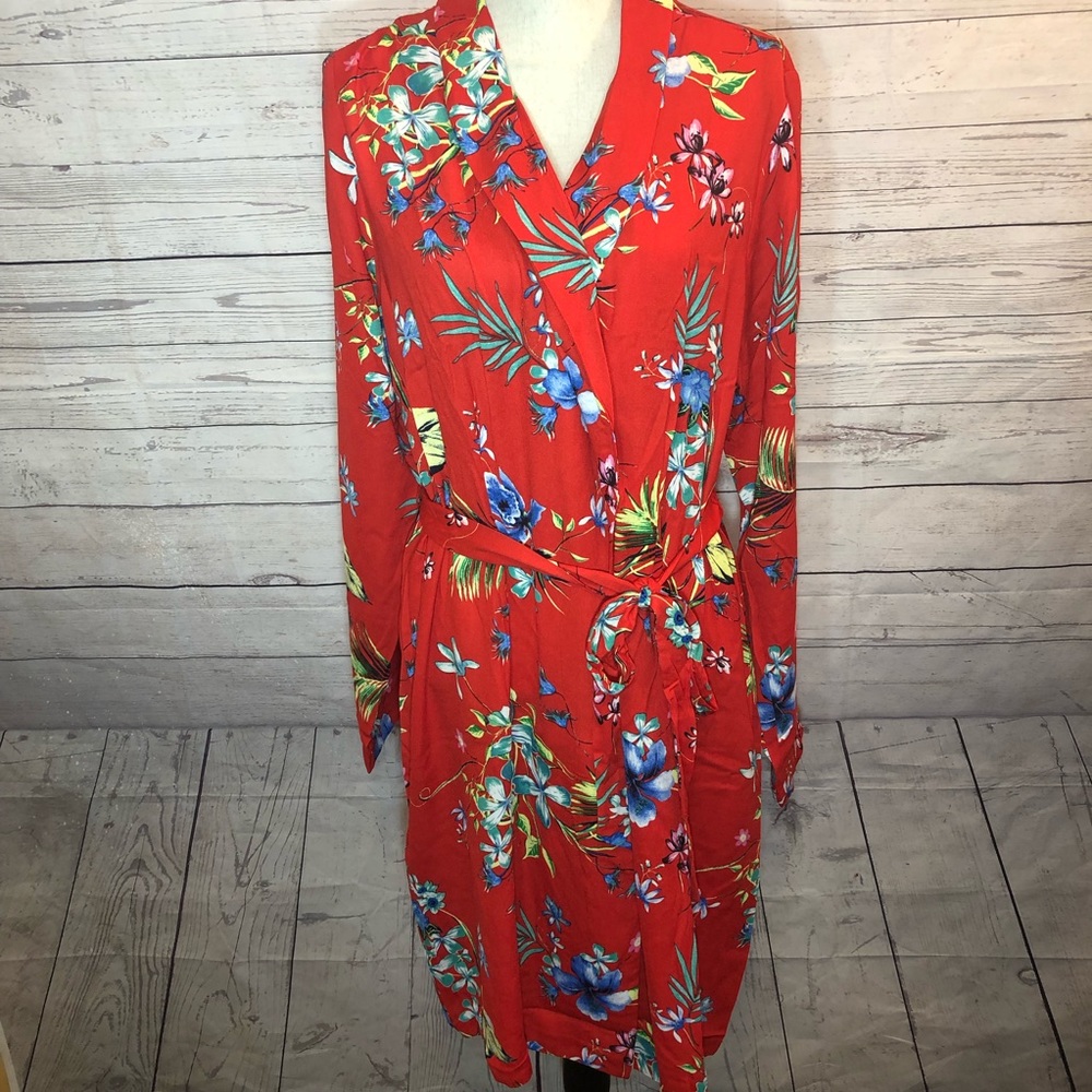 Forever 21 Plus Size Kimono Wrap Cardi LS Floral - Picture 4 of 7